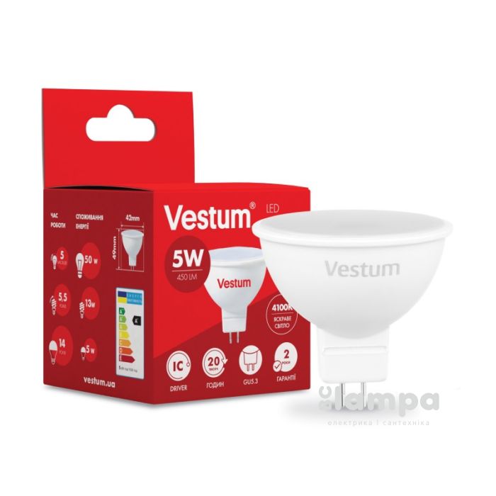 Лампа VESTUM LED MR16 5W GU5.3 4100K (1-VS-1503)