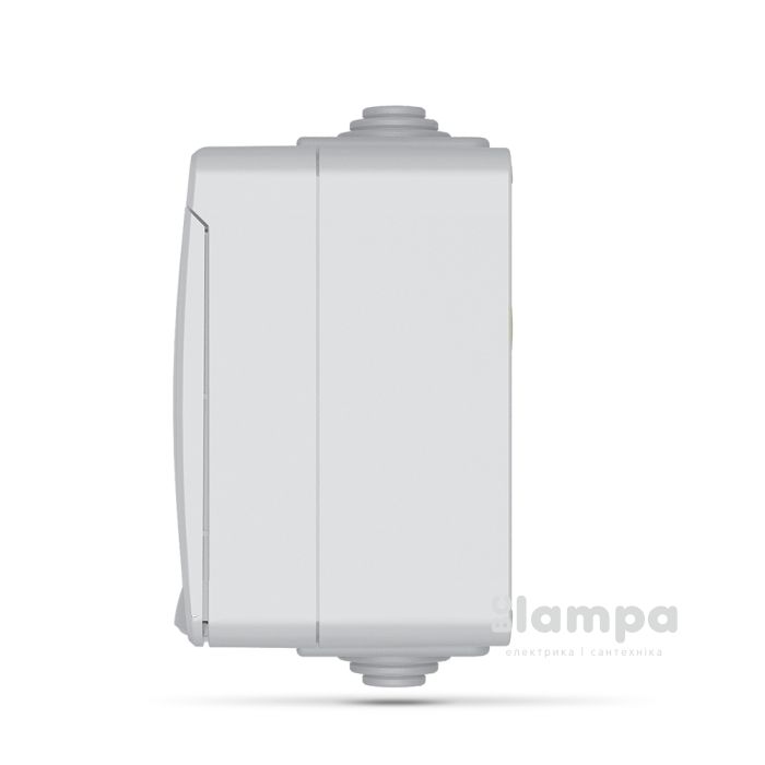 IP65 Розетка 2- на з кришками З/К зовнішня сіра Videx Binera VF-BNW22G-G (pack-5pcs) (25186)