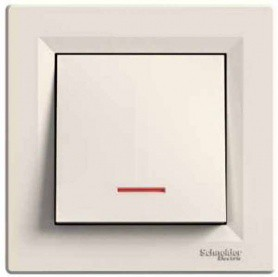 Schneider Electric Asfora крем вимикач 1 кл. з підсвіткою (ЕРН1400123)