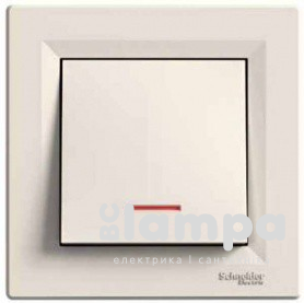 Schneider Electric Asfora крем вимикач 1 кл. з підсвіткою (ЕРН1400123)