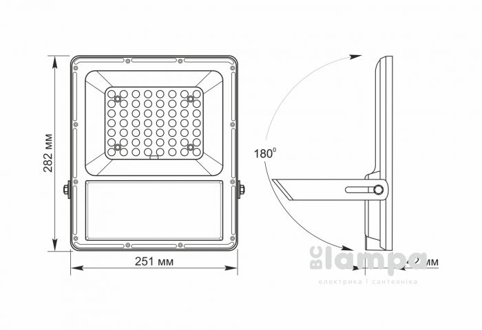 Прожектор автономний VIDEX LED 30W 5000K 3.2V (VL-FSO-1005)
