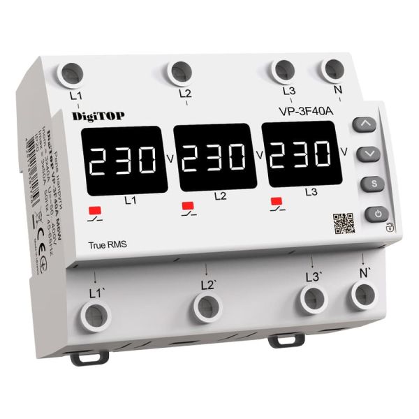 Реле напруги DIGITOP модульне Din VP-3F40A M6W 6 модулів