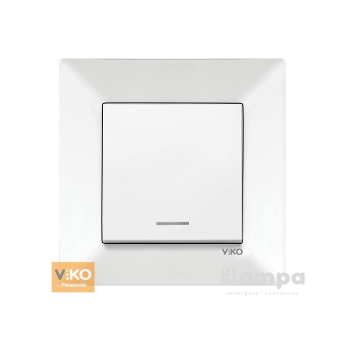 Вмикач Білий 1- кл. с підсвіткою VIKO Meridian (90970019)