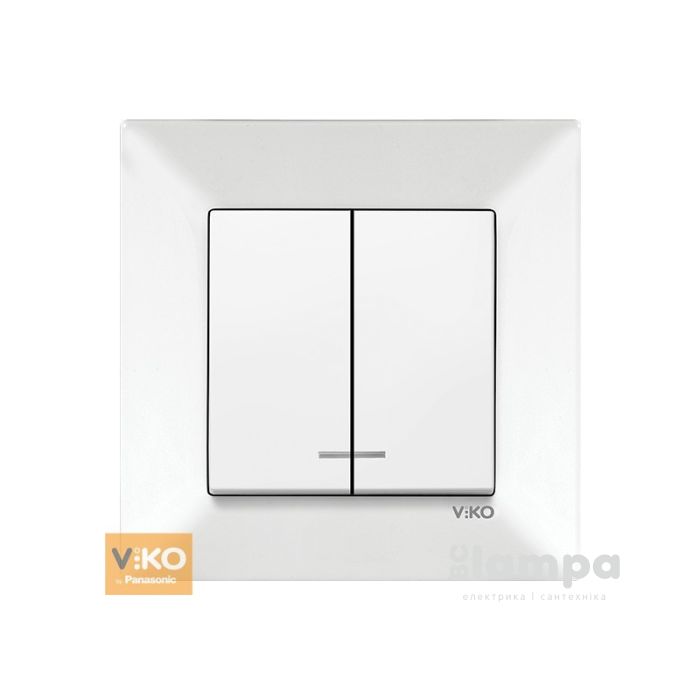Вмикач Білий 2- кл. с підсвіткою VIKO Meridian (90970050)