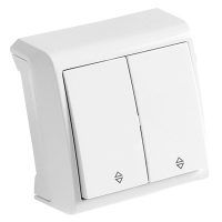 Вимикач 1 кл. Білий прохідний з підсвіткою зовнішній VIKO VERA (90681063)