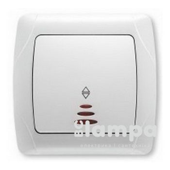 Выключатель белый 1 кл. проходной с подсветкой VIKO CARMEN (90561063)