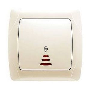 Выключатель крем 1 кл. проходной с подсветкой VIKO CARMEN (90562063)