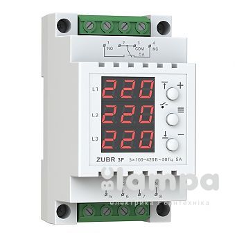 Реле напруги ZUBR контроль напруги і фаз 3F 5А