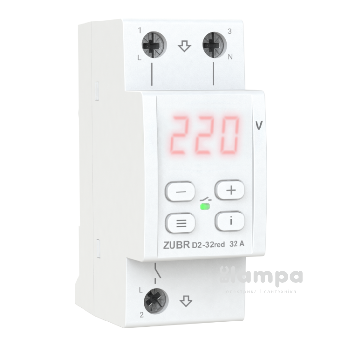 Реле напруги ZUBR модульне D 2-32 A red 700BA