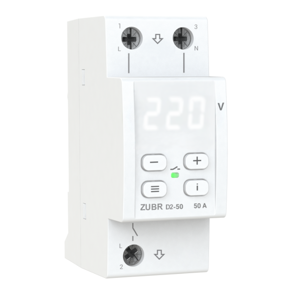 Реле напруги ZUBR модульне D 2-50A white