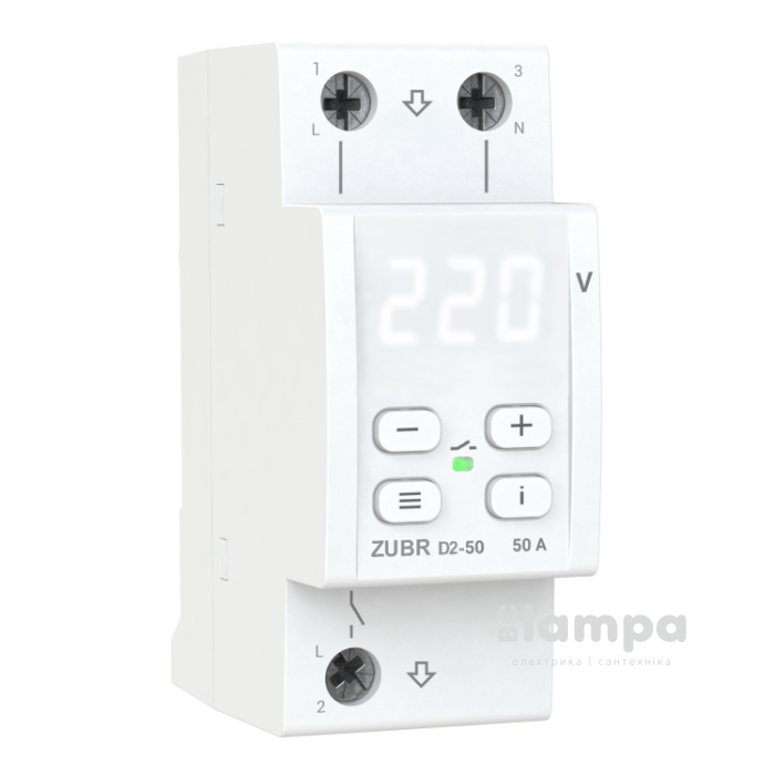 Реле напруги ZUBR модульне D 2-50A white