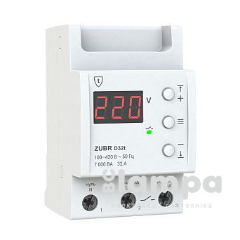 Реле напруги ZUBR модульне D32t 6.2kW 32A Термозахист