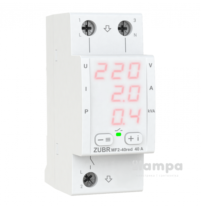 Реле напруги ZUBR модульне MF 2-40 red мультифункціональне
