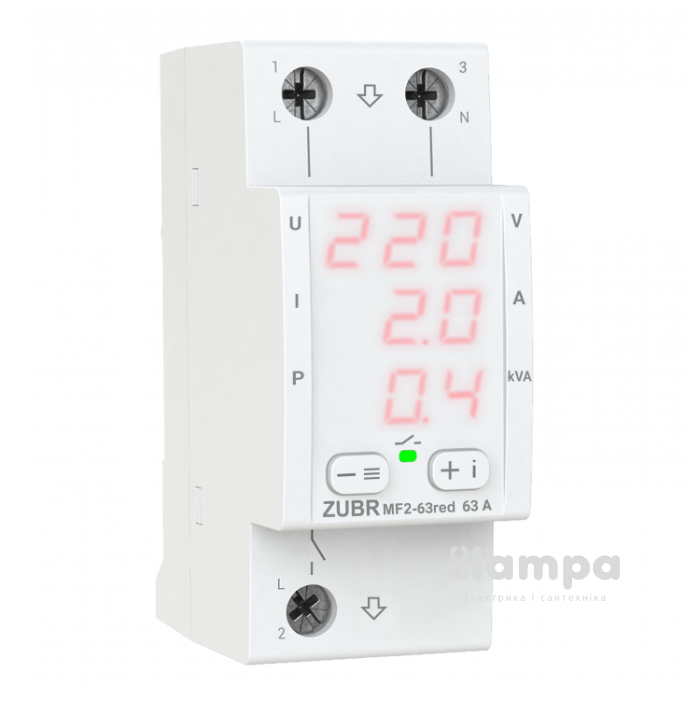 Реле напруги ZUBR модульне MF 2-63 red мультифункціональне