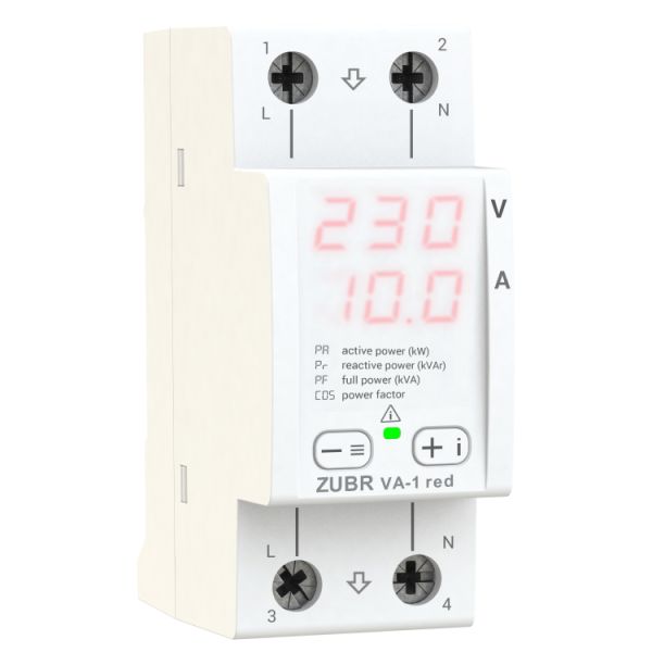 Вольтамперметр цифровий ZUBR VA-1 red