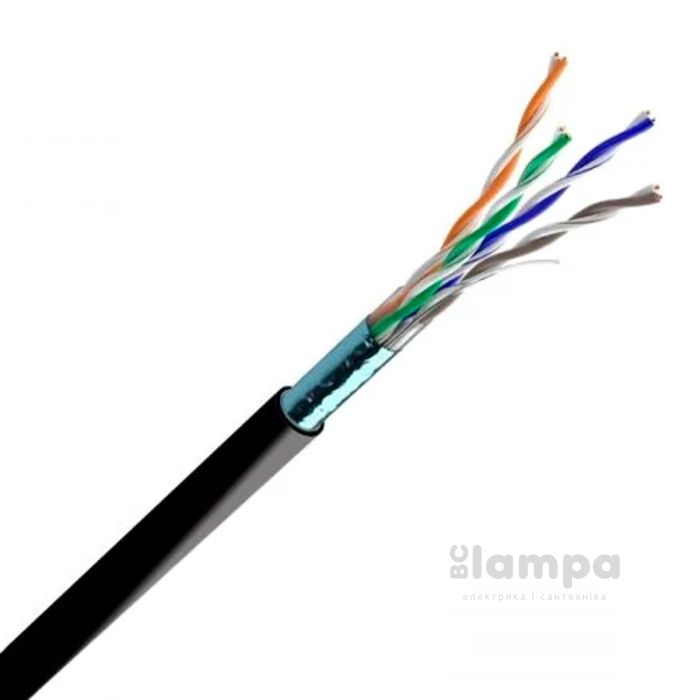 Kабель Ethernet FTP 4×2×0.51 cat.5e ЗЗКМ мідний чорний вуличний